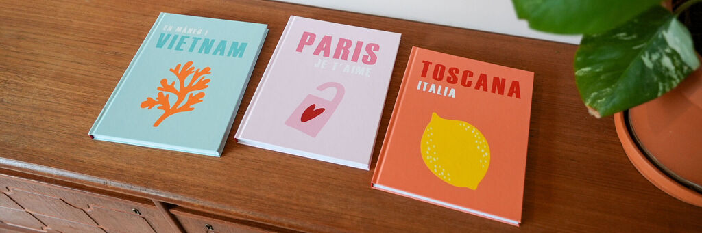 Álbumes de fotos de viajes personalizados de Vietnam, París e Italia, siguiendo la tendencia de TikTok.