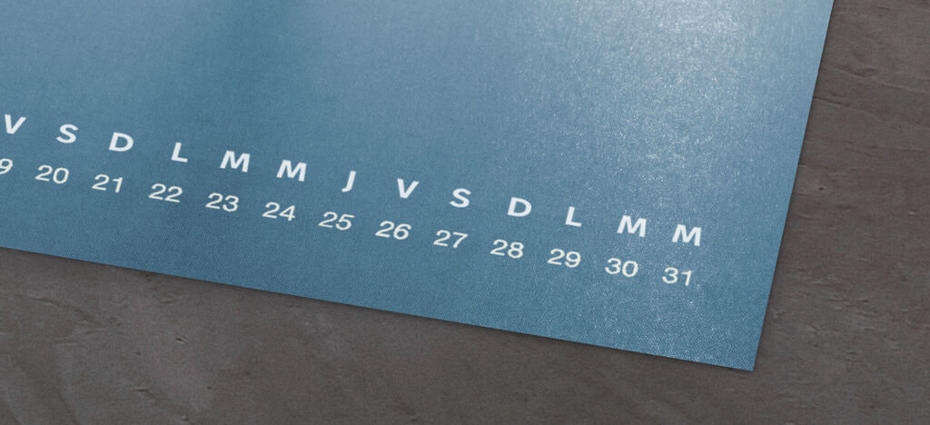 Papel digital mate para calendarios personalizados