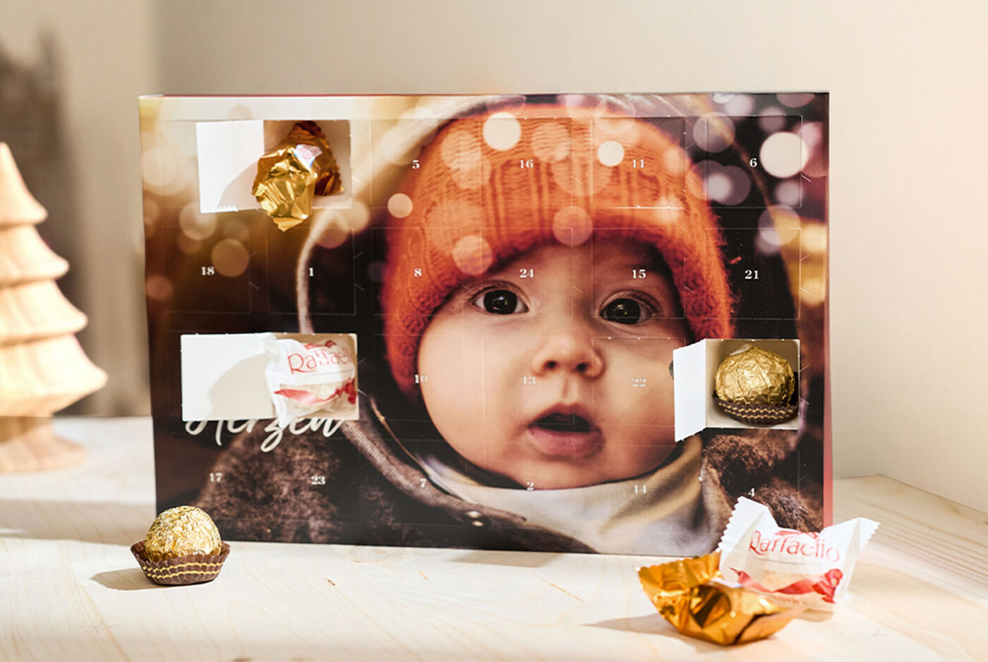 calendario de Adviento personalizado con bombones Ferrero