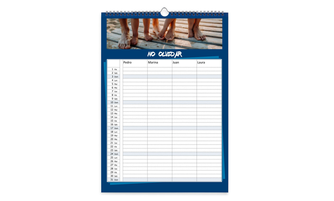 Calendario personalizado con tareas para la familia 002