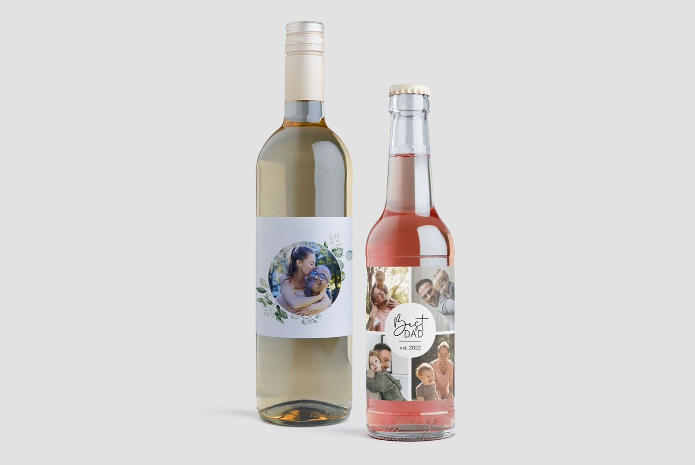 Etiqueta personalizada para botella, elige tus fotos y decora tus botellas con recuerdos únicos.