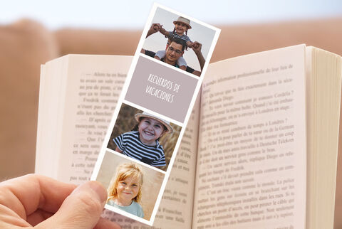 Marcapáginas personalizados con varias fotos.