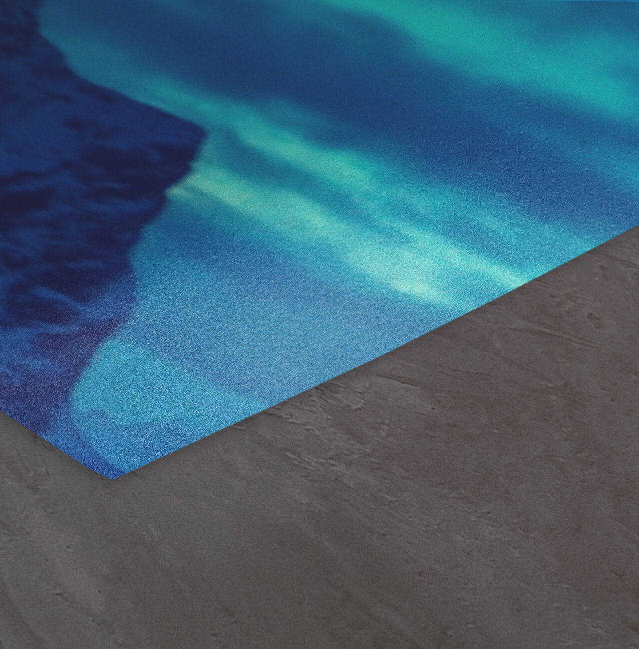 Suelo con superficie azul texturizada y zonas sombreadas