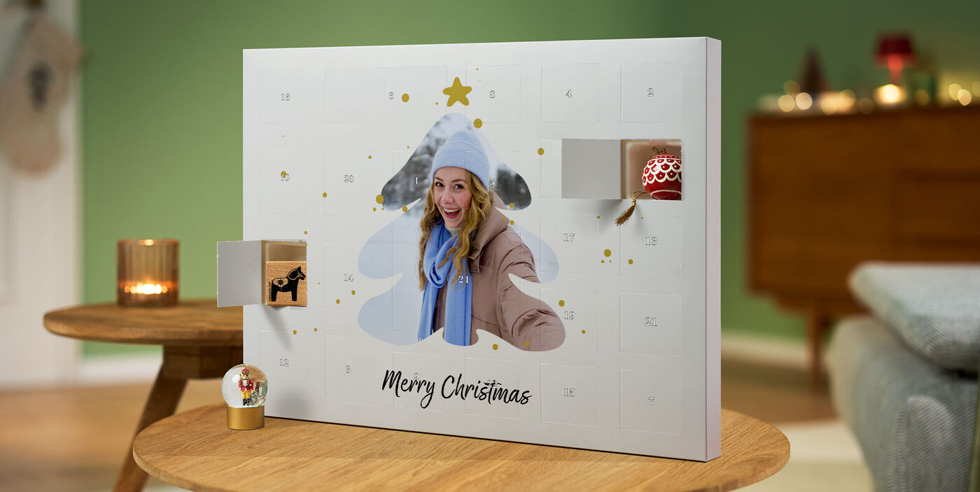 calendario de Adviento personalizado con fotos y chocolate, endulza la espera de Navidad.