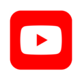 Logo de YouTube: ícono cuadrado con esquinas redondeadas de fondo rojo, con un triángulo blanco apuntando hacia la derecha en el centro.