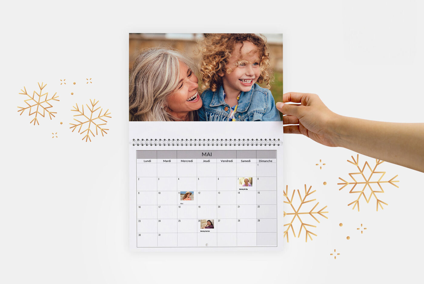 calendario personalizado doble página para pared (varios tamaños).