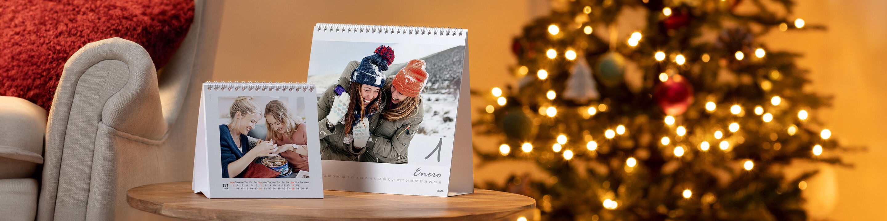 calendarios de mesa personalizados con fotos regalados para Navidad.