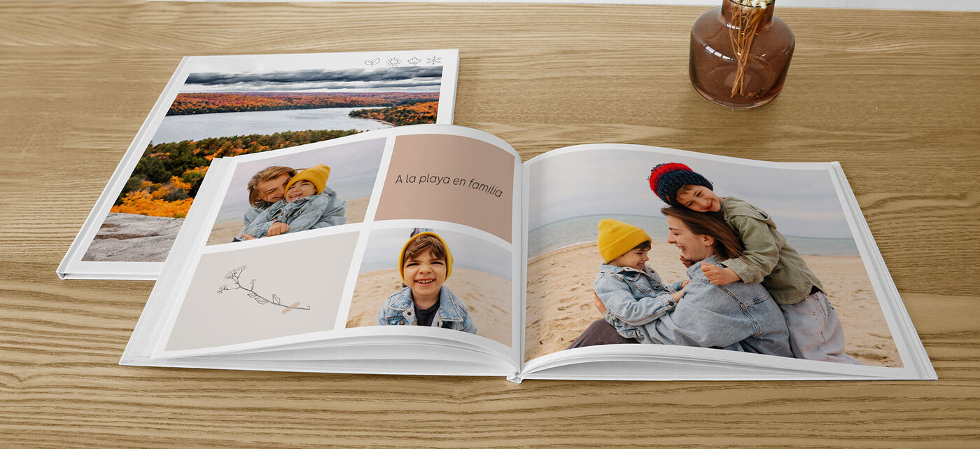 álbum de fotos A4 horizontal para juntar tus mejores fotos en un álbum digital personalizado por ti.