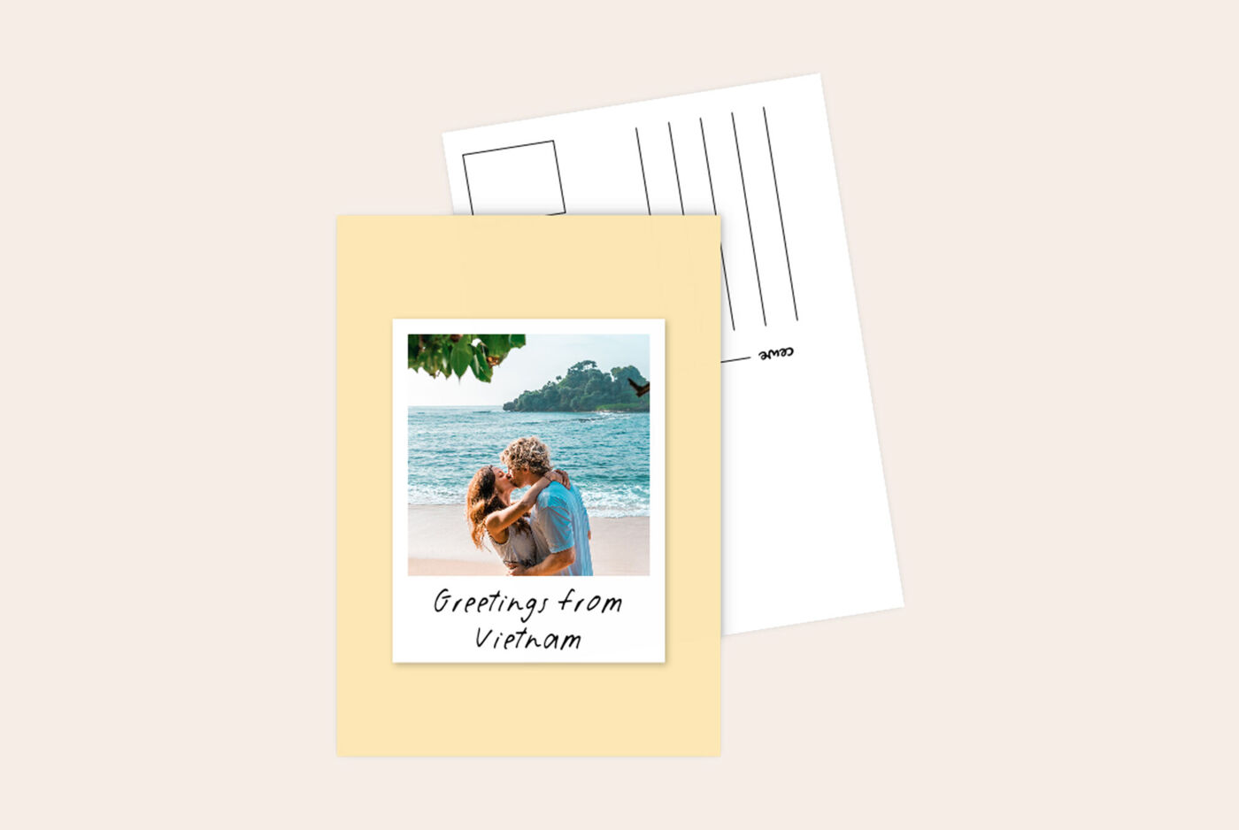 Postal personalizada con plantilla creativa estilo retro vintage.