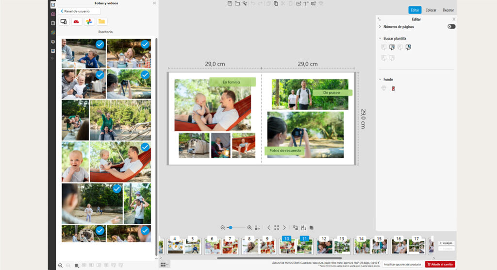 Collage de fotos en un Álbum de fotos CEWE