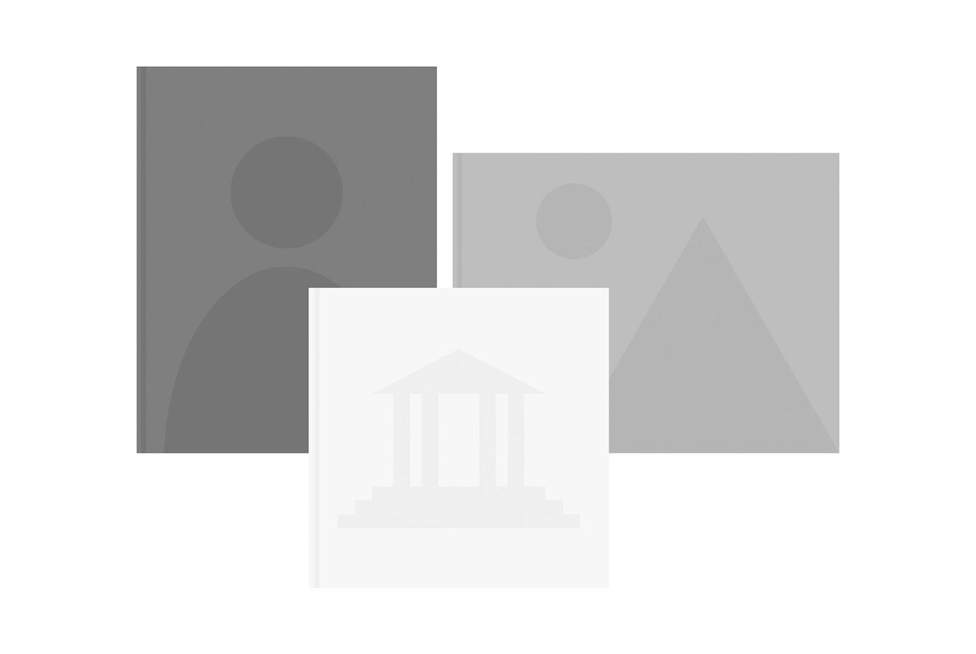 Tres íconos estilizados: una persona, un círculo y un triángulo