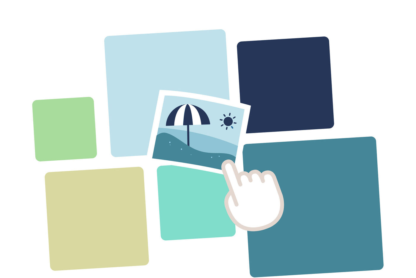 Es un diseño dónde se puede seleccionar fácilmente tus fotos favoritas con solo un click