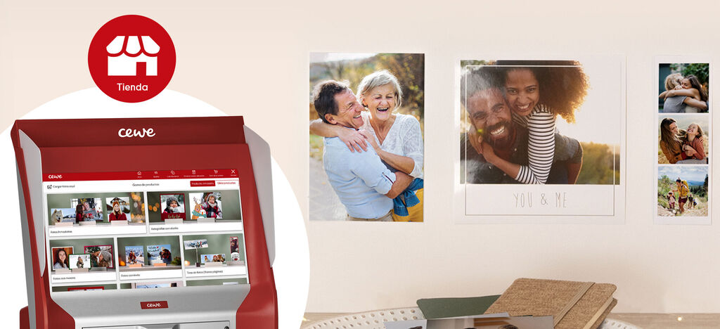Quiosco para imprimir fotos CEWE al momento en tiendas de toda España.