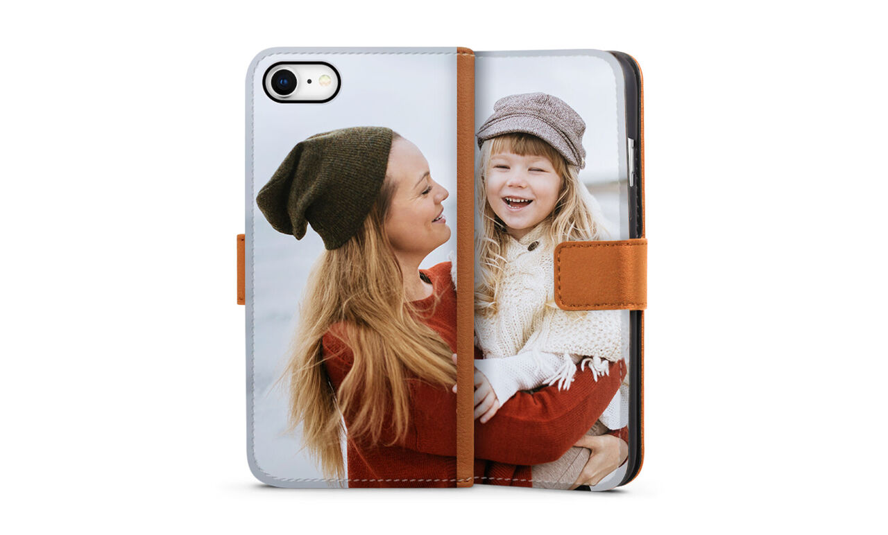 Funda personalizada móvil polipiel apertura lateral
