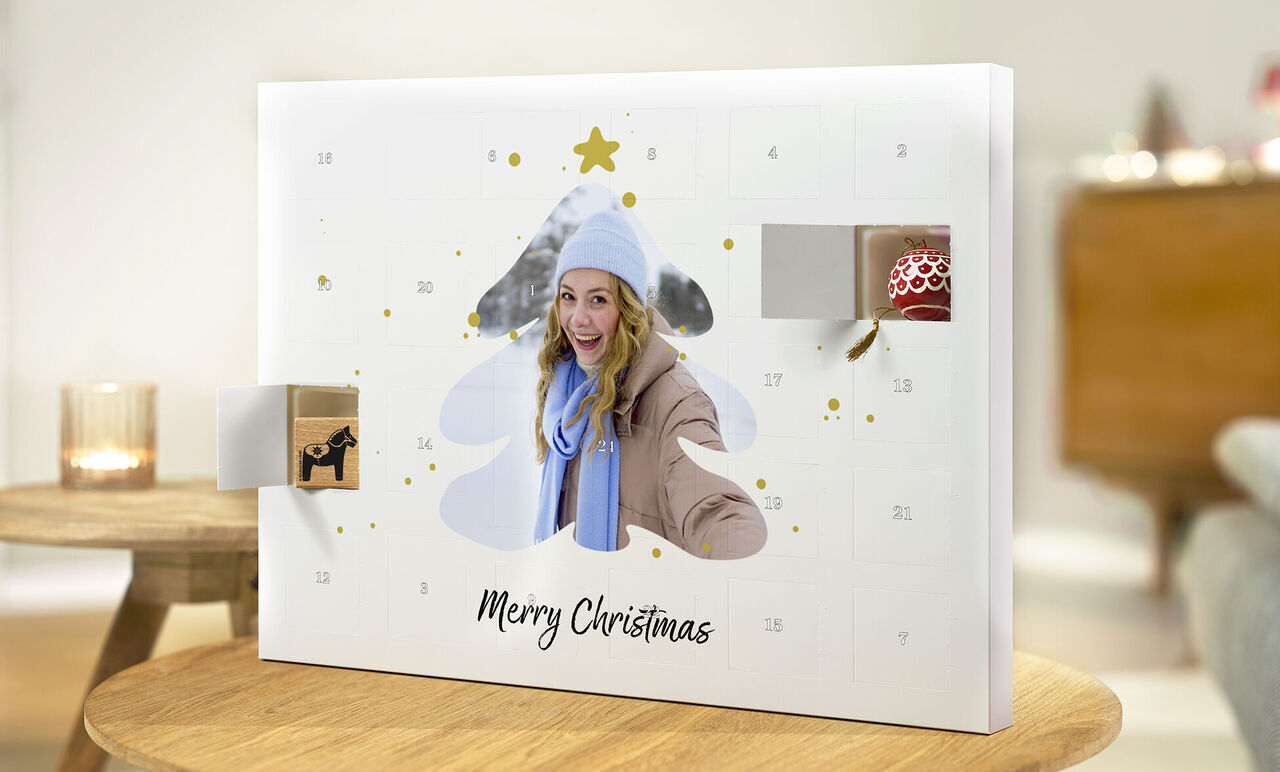 calendario de Adviento personalizado con fotos para rellanarlo tu mismo