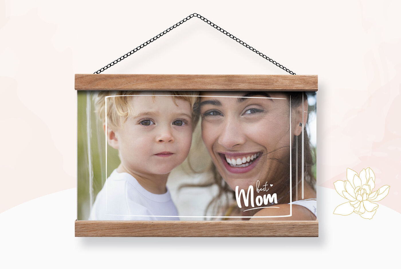 Adorable decoración fotográfica con dos personas.
