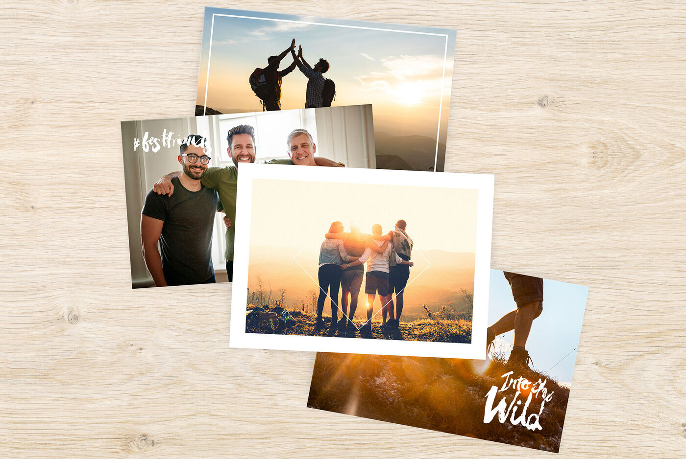 Colección creativa de fotos de recuerdos de aventuras con amigos