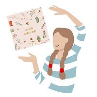 Ilustración con un álbum de fotos cewe en las manos