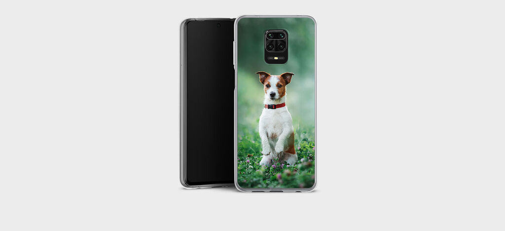 Funda de móvil con la imagen adorable de un perro al aire libre