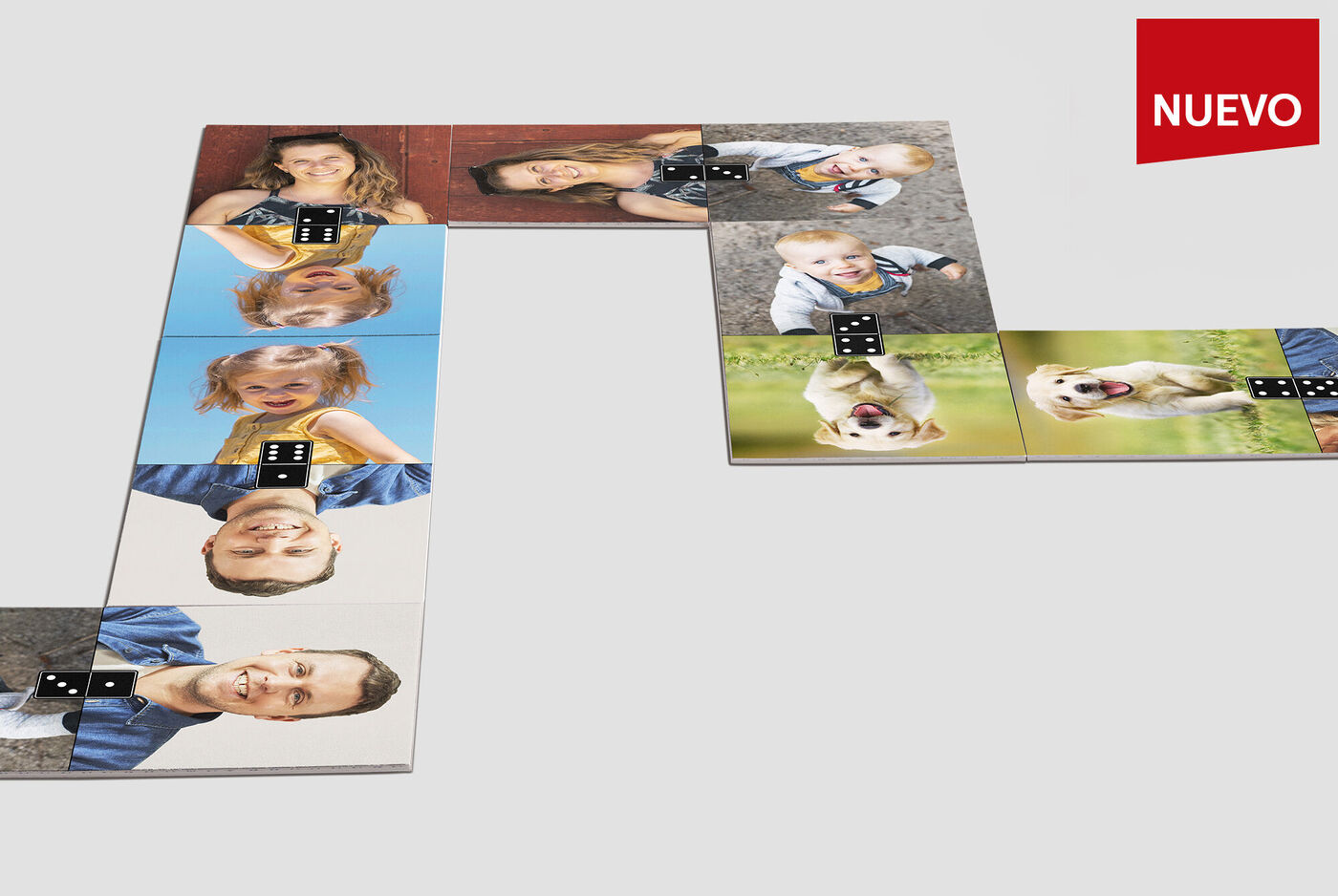 Tarjetas de fotos alegres con diferentes caras.