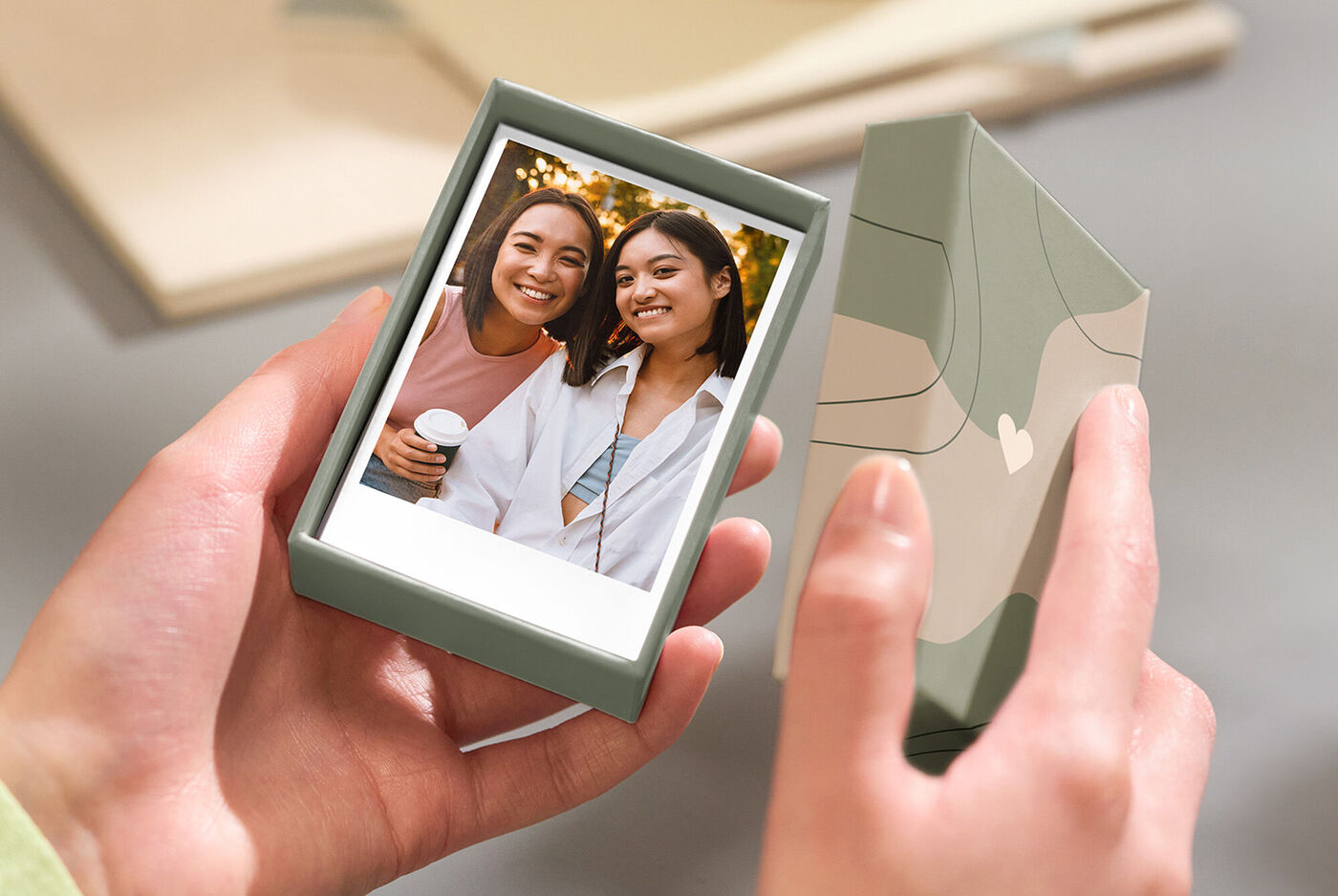 fotos retro mini con caja de almacenamiento estilo vintage.