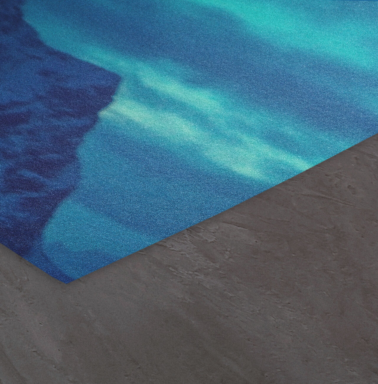 Suelo con superficie azul y borde gris.