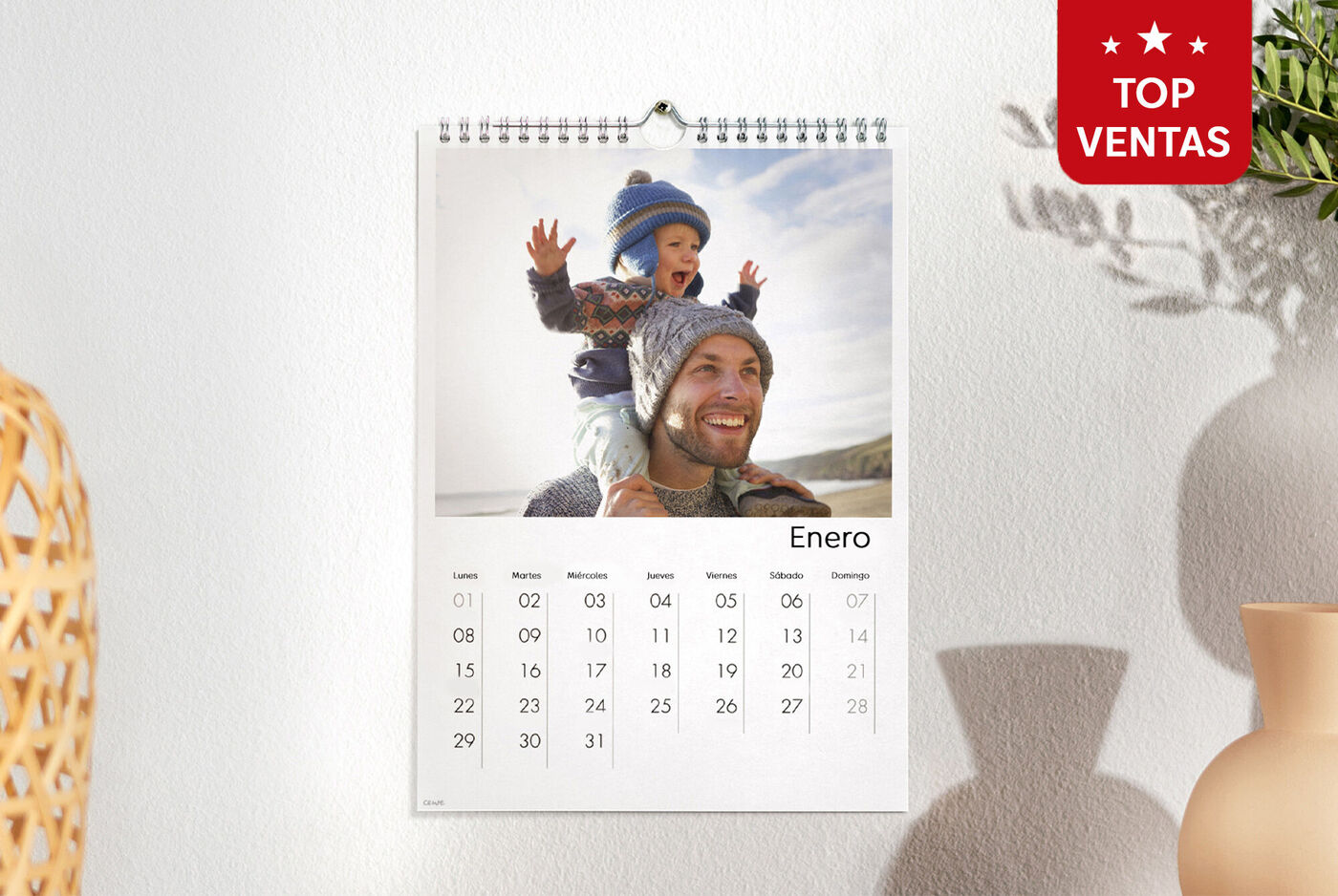 calendario personalizado para pared A4 vertical.