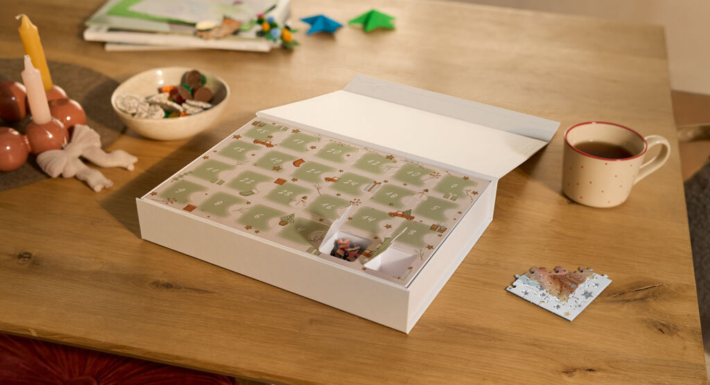 Caja calendario de adviento con puzzle