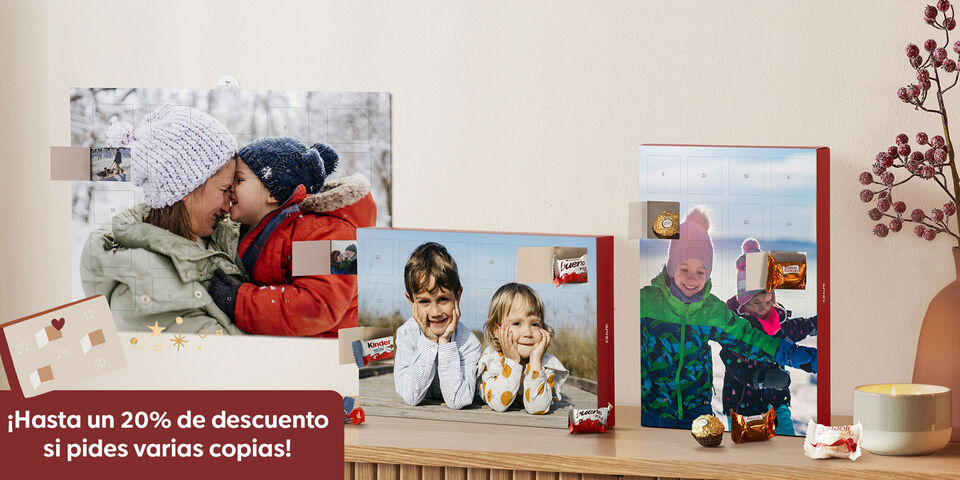 Calendarios de Adviento personalizados CEWE: con fotos, chocolates y rellenables por ti mismo