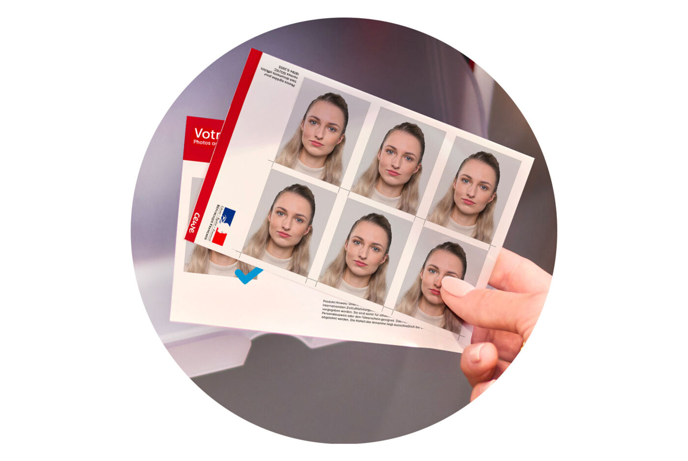 Fotos biométricas válidas para renovar documentos oficiales como el DNI o el pasaporte.