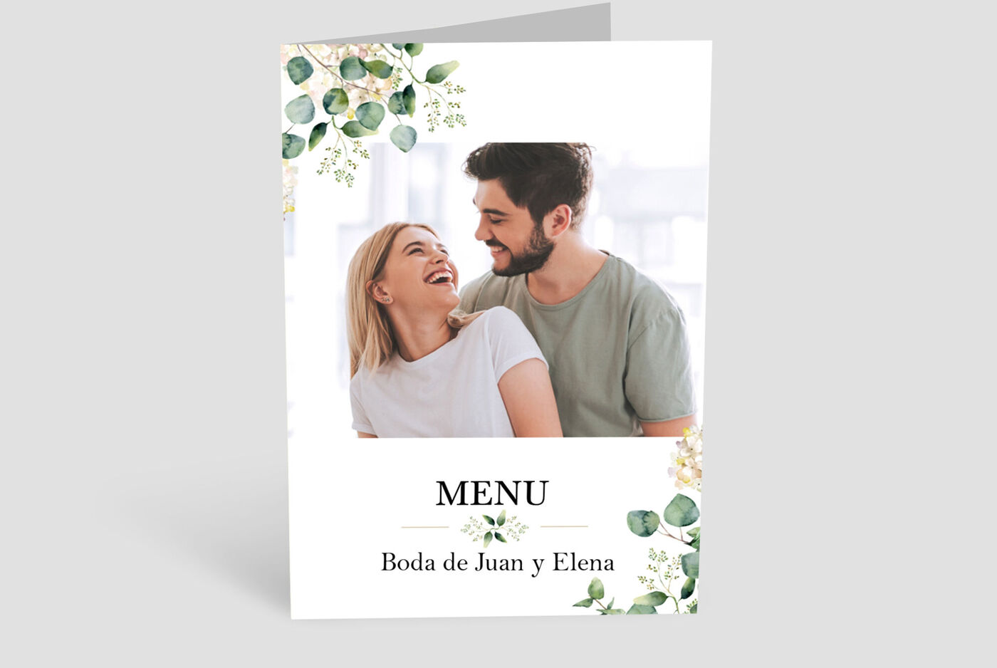 Menú de boda de Juan y Elena con acentos florales