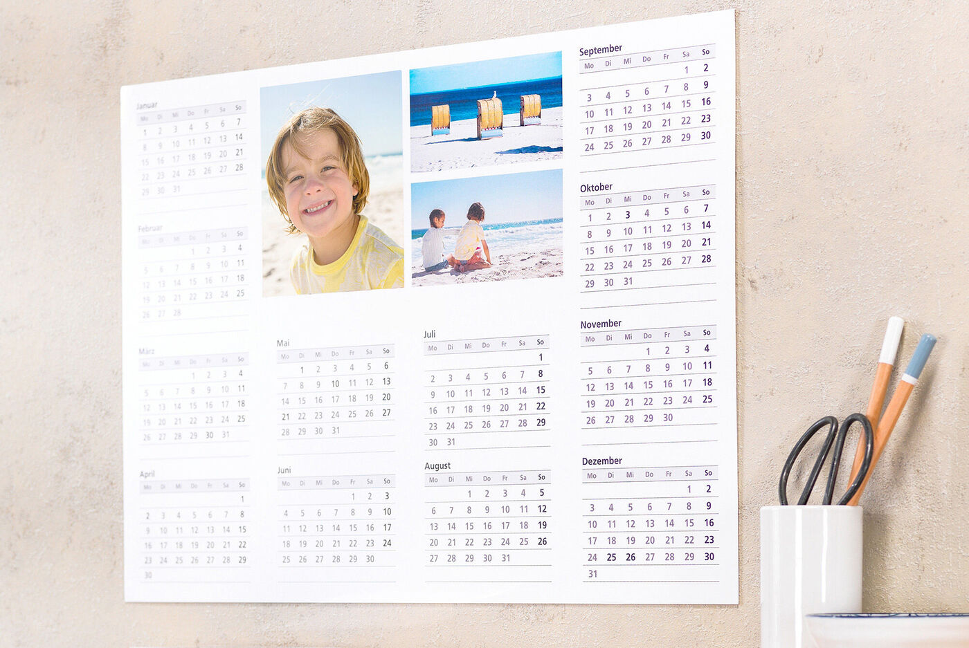 Planificador anual de una página