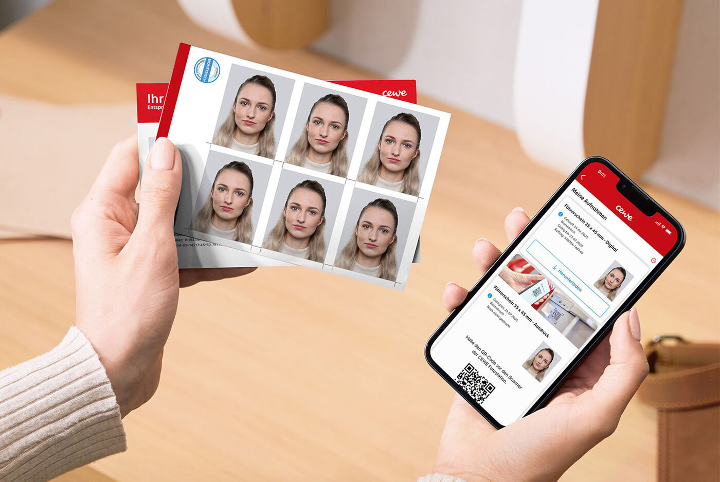 Imprime tus fotos para carnet al momento con fotos biométricas ya comprobadas por CEWE.