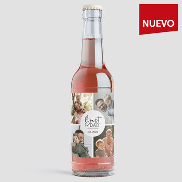 Botella personalizada con fotos para el mejor papá