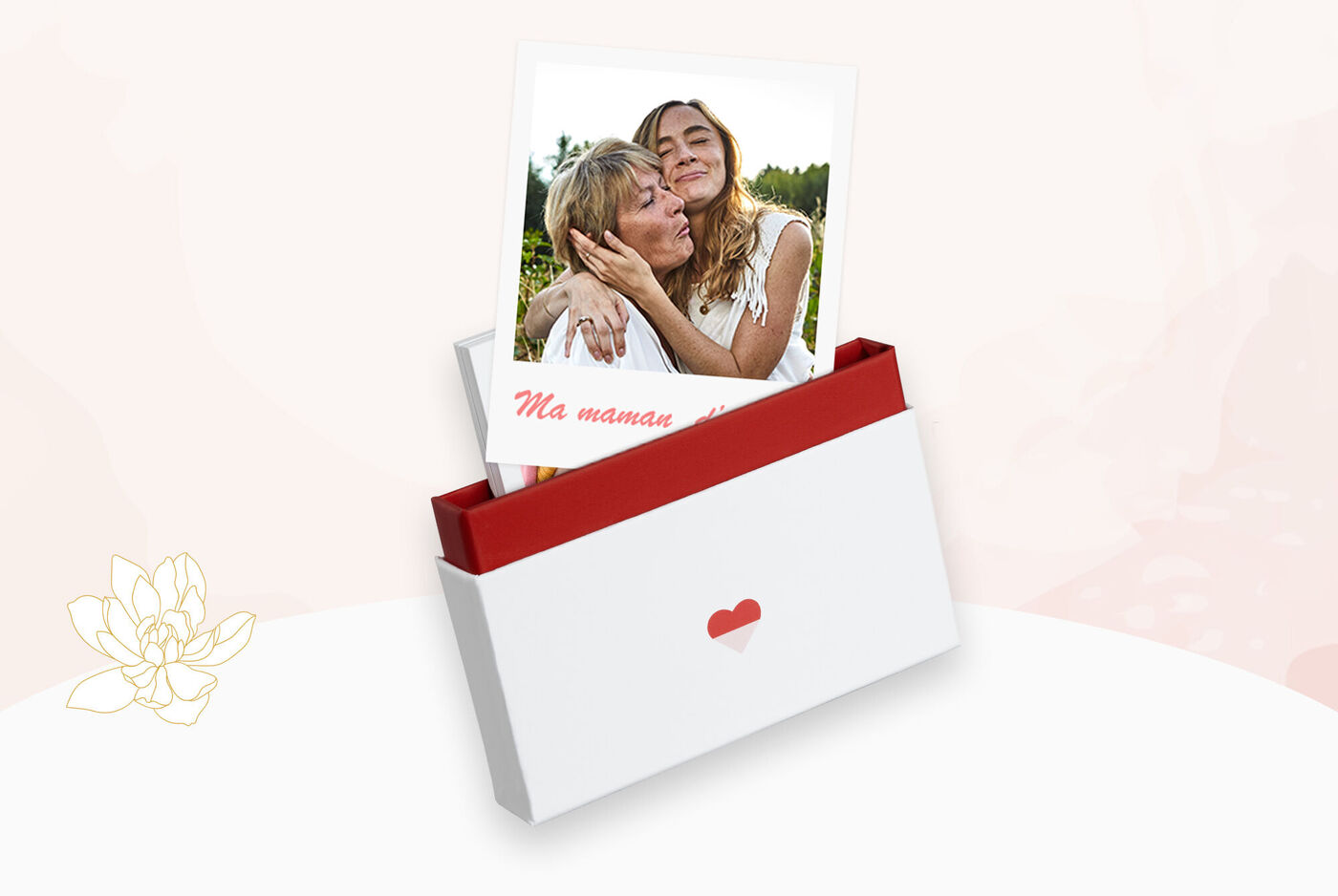 Tarjeta de amor con recuerdo fotográfico personal.