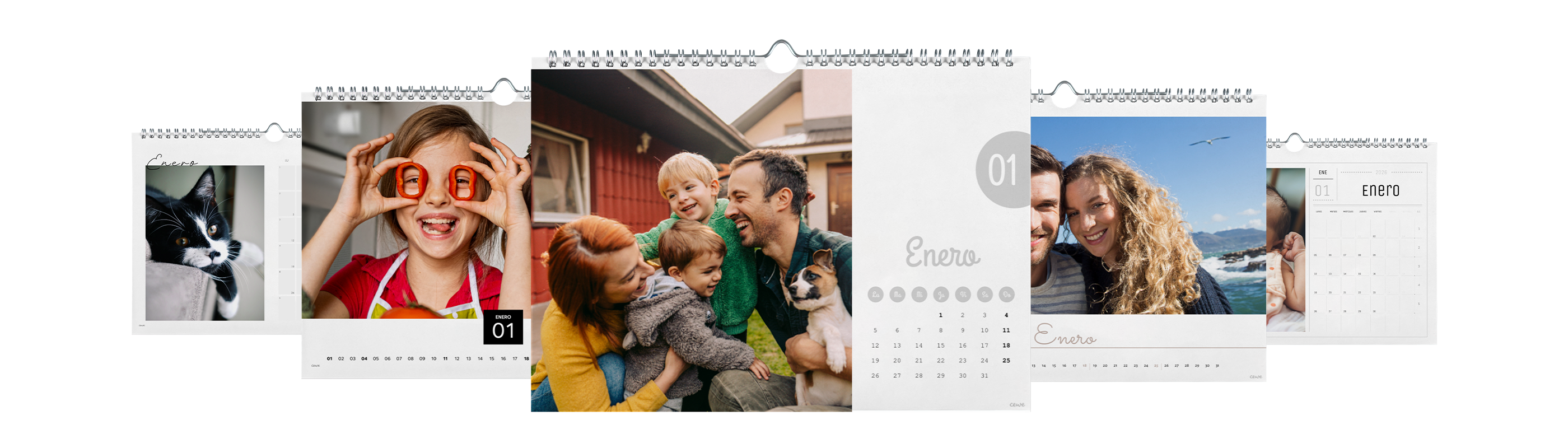 Plantillas creativas para crear tu calendario de fotos personalizado fácilmente para el año 2026.
