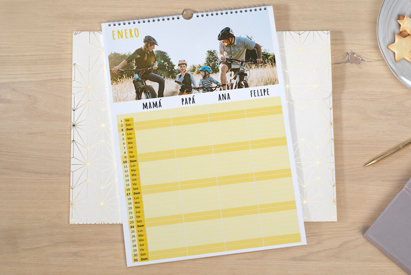 Planificador familiar para pared