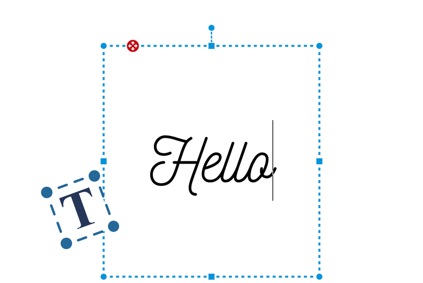 Zona de texto con un "Hola" dentro