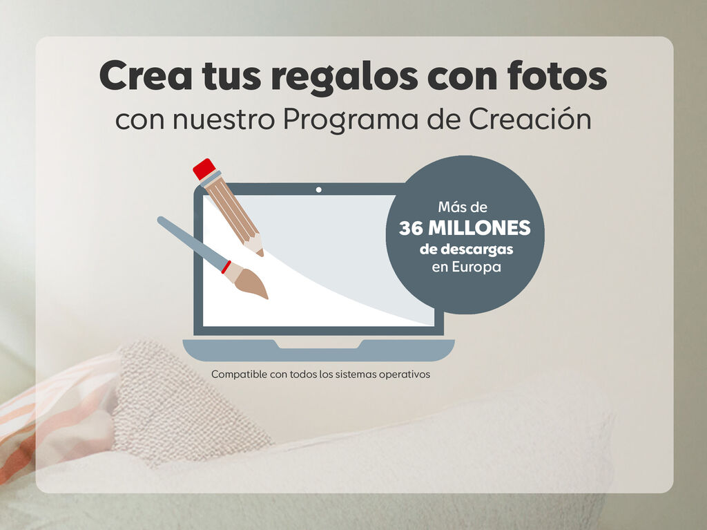 descargar programa de creación CEWE para productos fotográficos. Personaliza tus regalos fácilmente.