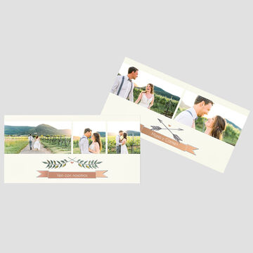 Dos adorables collages de fotos con motivos de boda en la naturaleza.