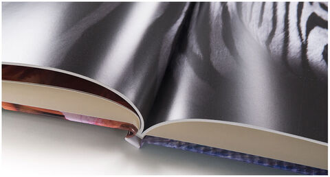 CEWE FOTOBUCH abierto con páginas brillantes