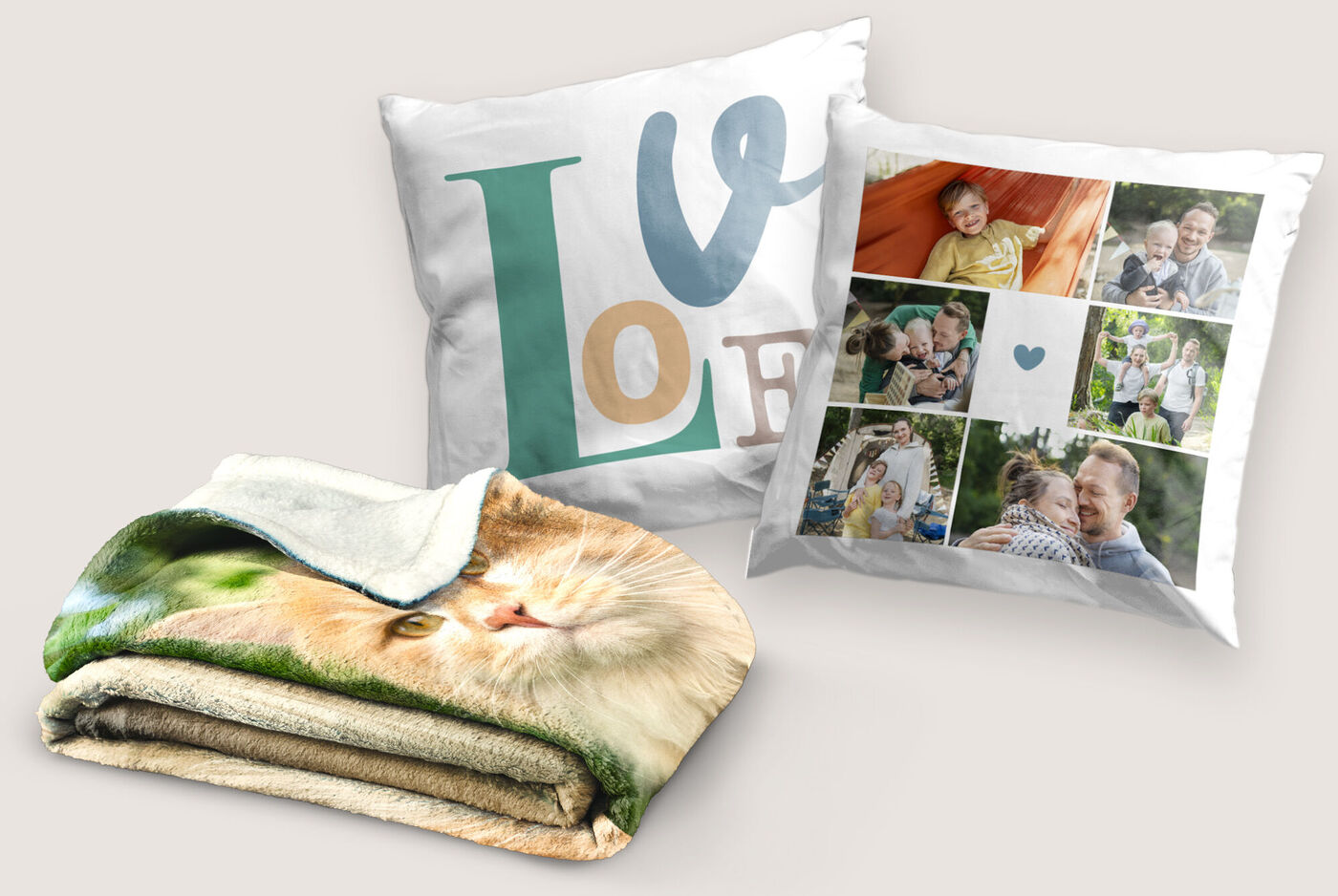 ropa personalizada para regalar: toallas, mantas, cojines, camisetas, etc.