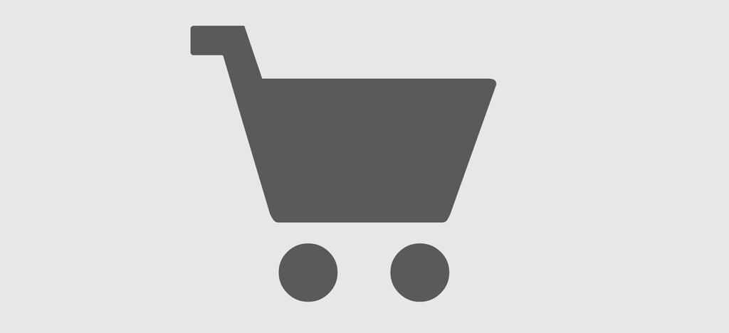 Un símbolo de carrito de compras gris sobre fondo claro.