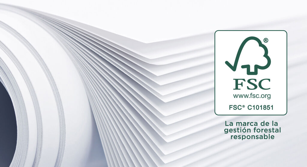 Certificación FSC de papel hecho procedente de madera de bosques ecogestionados