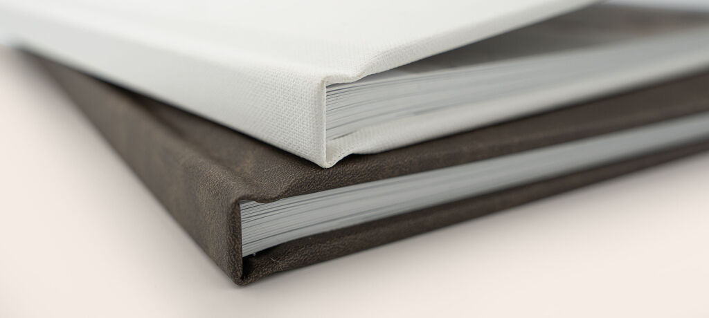 Tapa de cuero y lino para álbumes de fotos