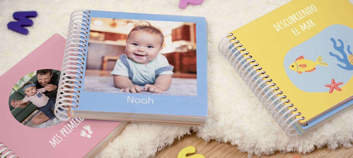 descuentos por pedir varias copias del álbum de fotos personalizado para bebés.