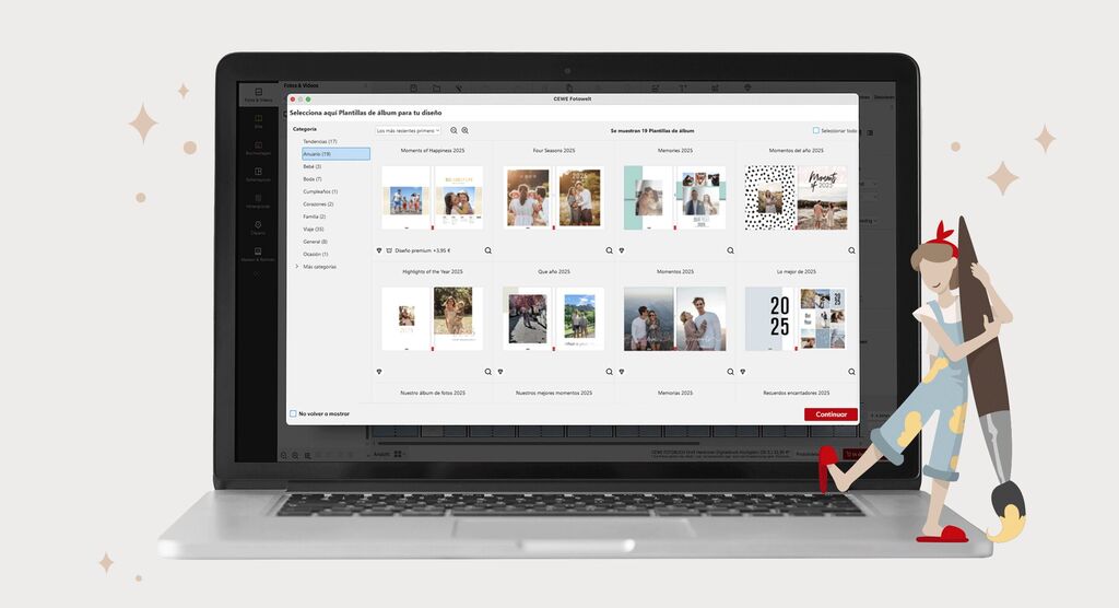 Escoge una plantilla creativa e introduce tus fotos