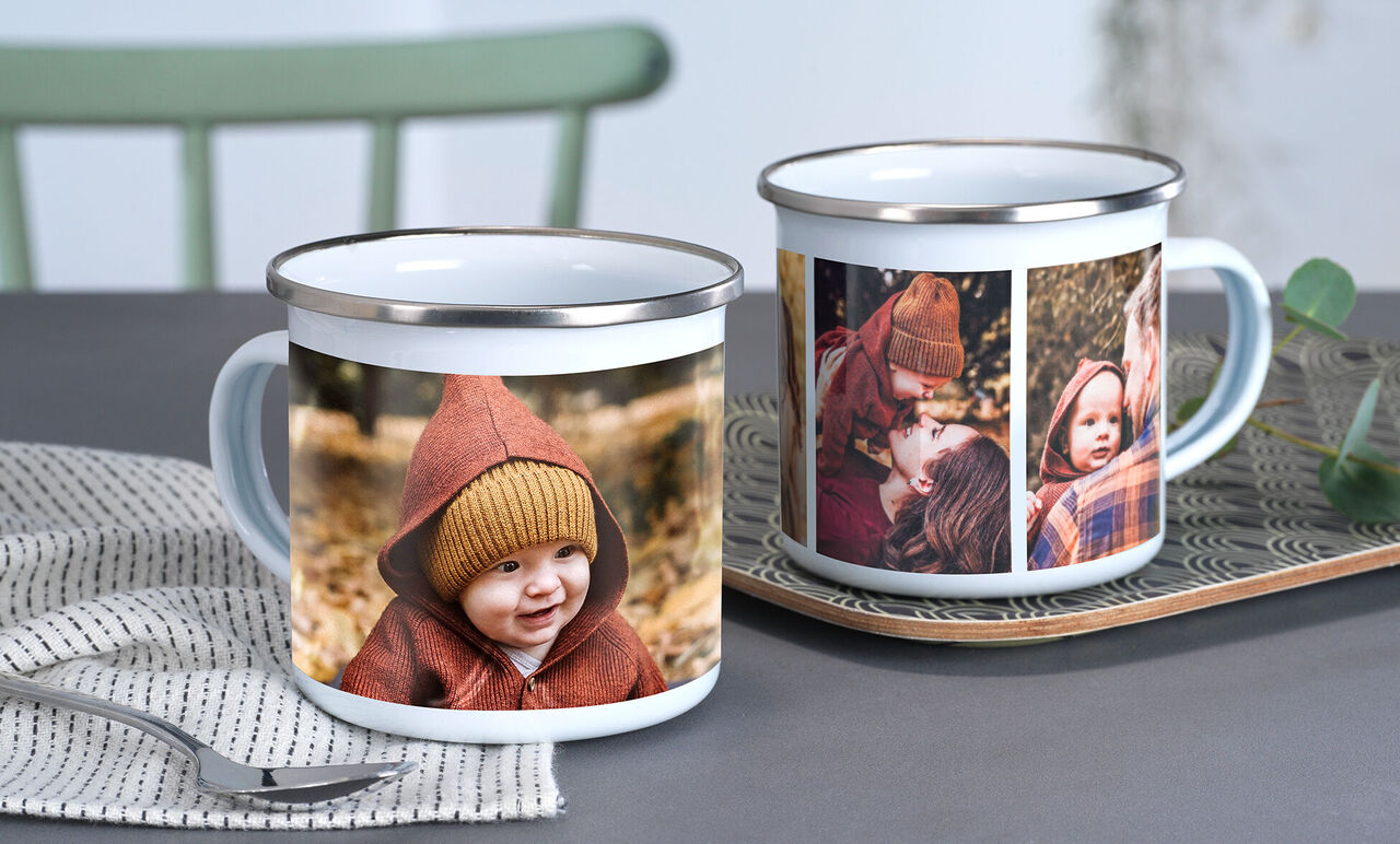 Taza personalizada de metal con foto 3