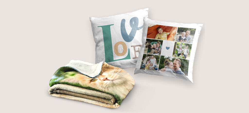 ropa personalizada para regalar: toallas, mantas, cojines, camisetas, etc.