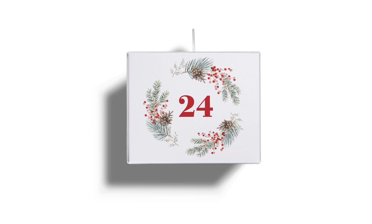 Caja con el número 24 del calendario de Adviento con cajas individuales